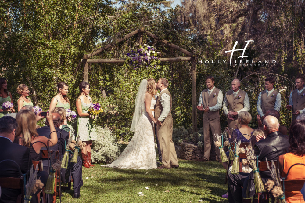 First kiss photography at a wedding in San diego ca