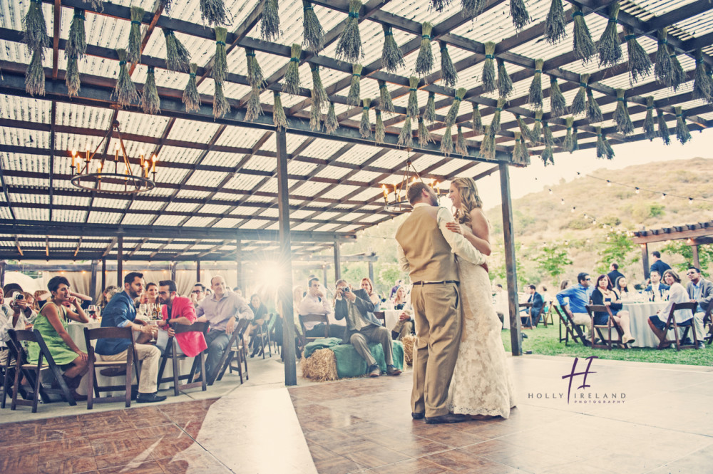 First dance photos at the wedding at Quail Haven Farms in Vista CA