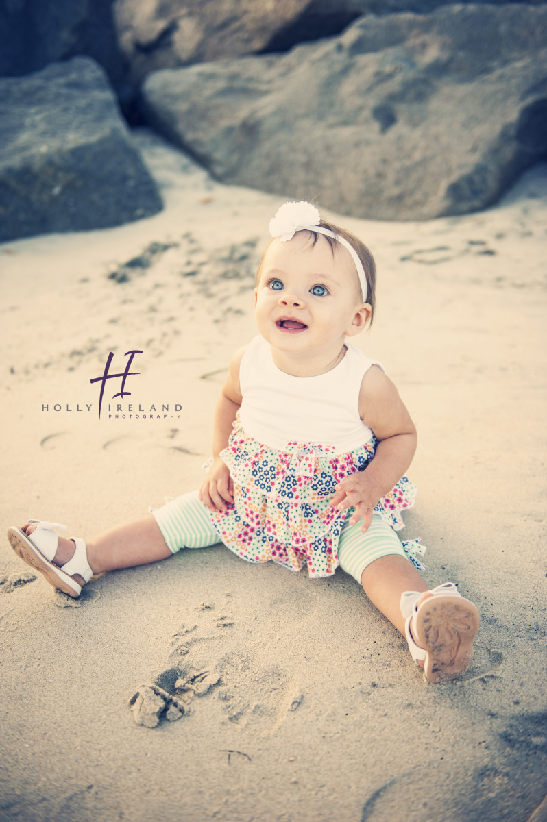 Adorable baby at the beach photographed in San Diego ca Carlsbad www.hollyireland.com