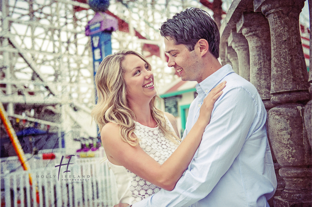 Belmont park fun engagement photos in San Diego