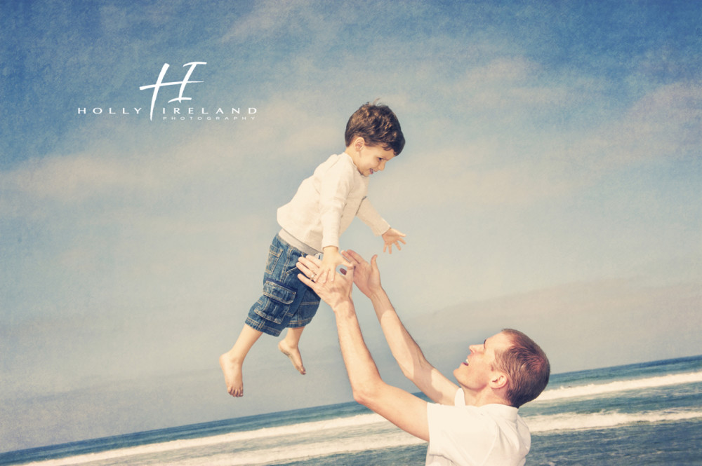 Fun father and son beach photography in CArlsbad CA