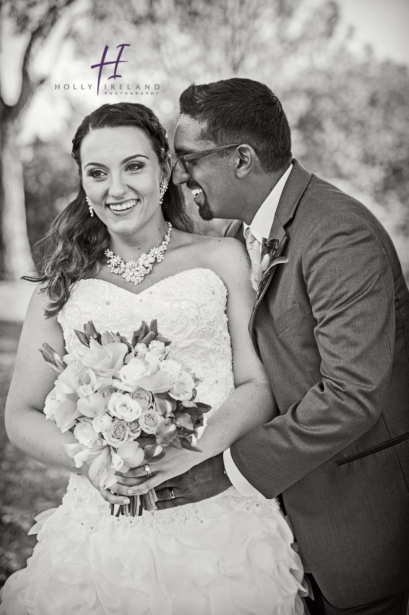 Black and white romantic wedding photography in San Diego CA
