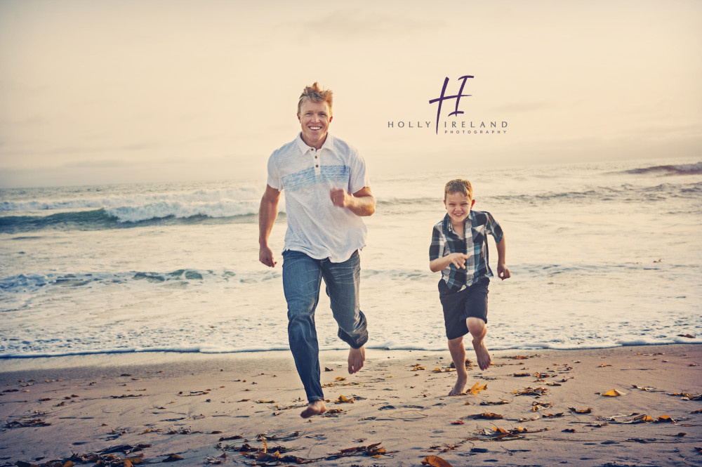 fun and playful creative family photos taken at the beach in California