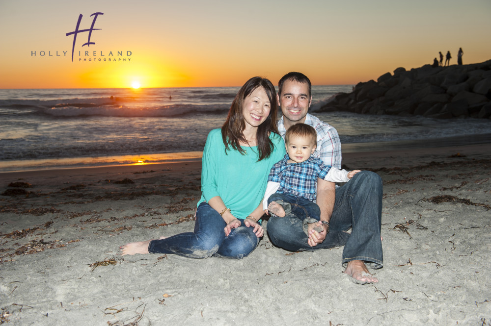 Sunset family photography at the beach in San DIego www.hollyireland.com