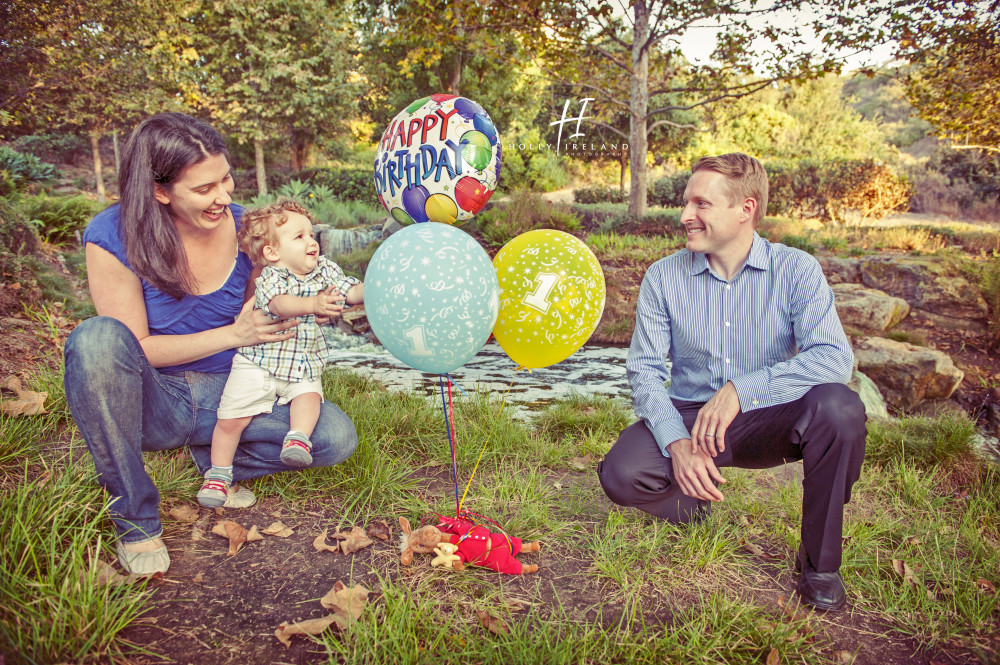 fun family one year old birthday photos in San Diego ca