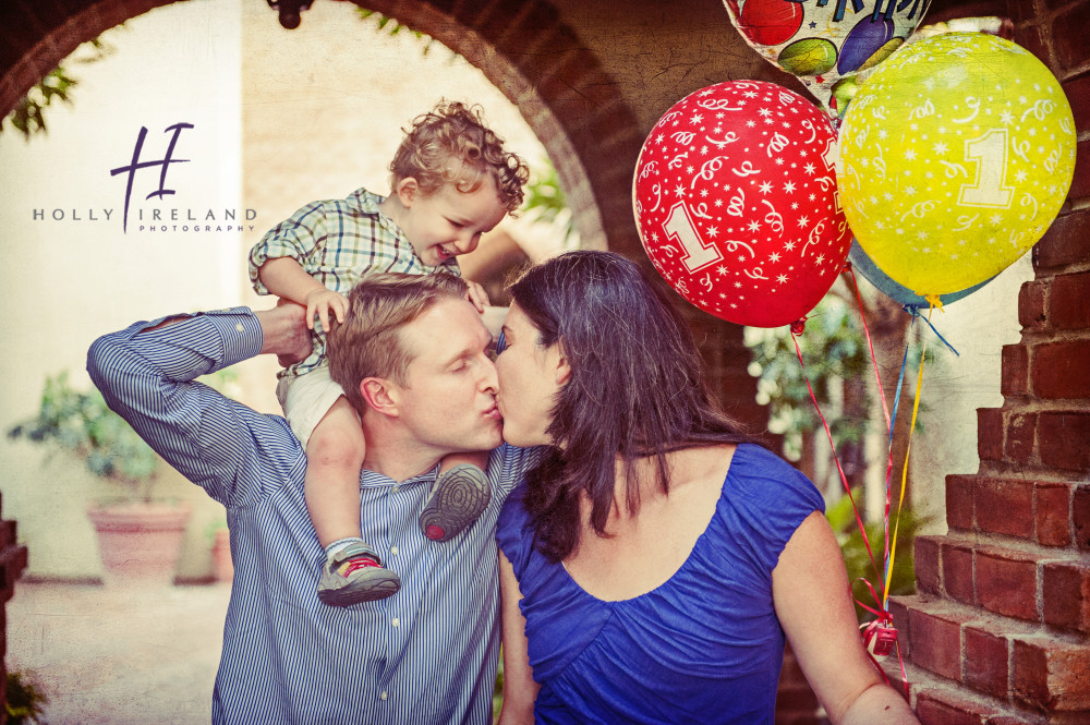 Creative family photos for a one year old in San Diego ca