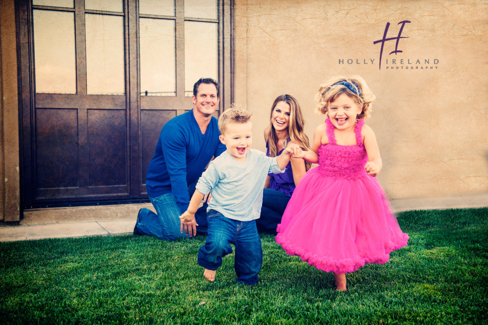 Fun running creative family photography