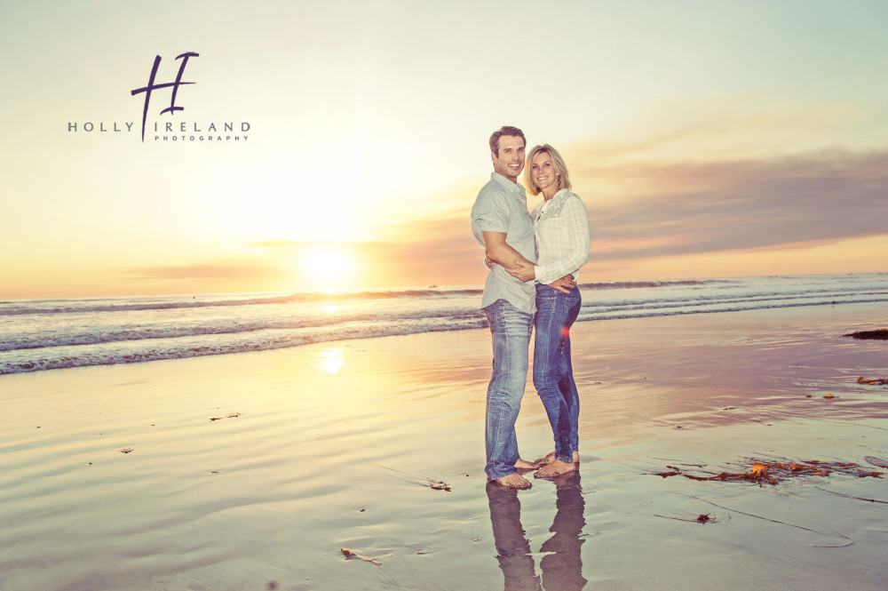 couple and engagement sunset beach photography in San Diego