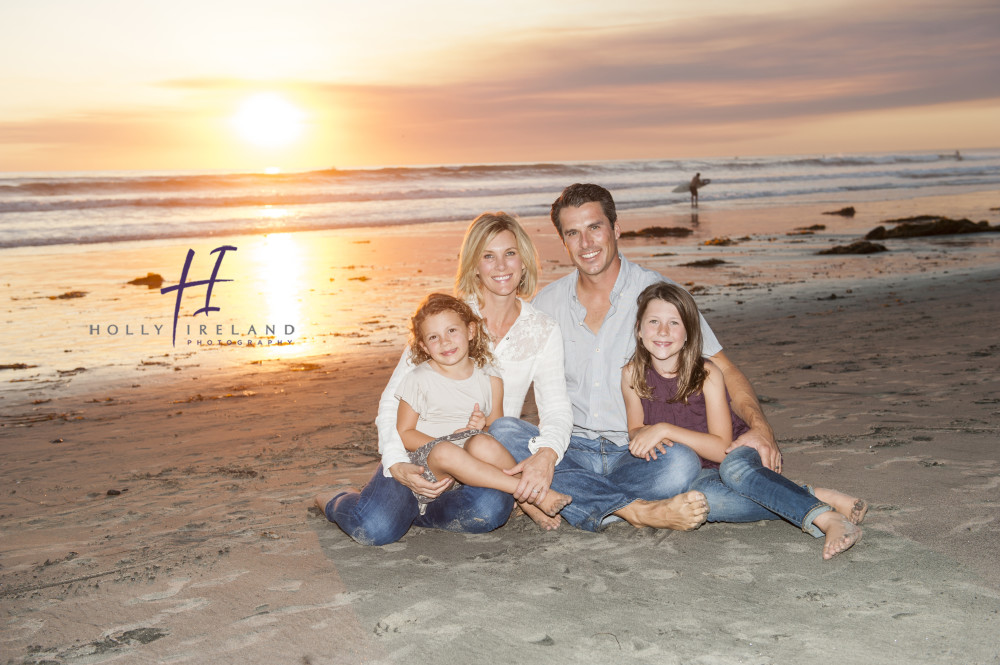 Family sunset beach photography in San Diego