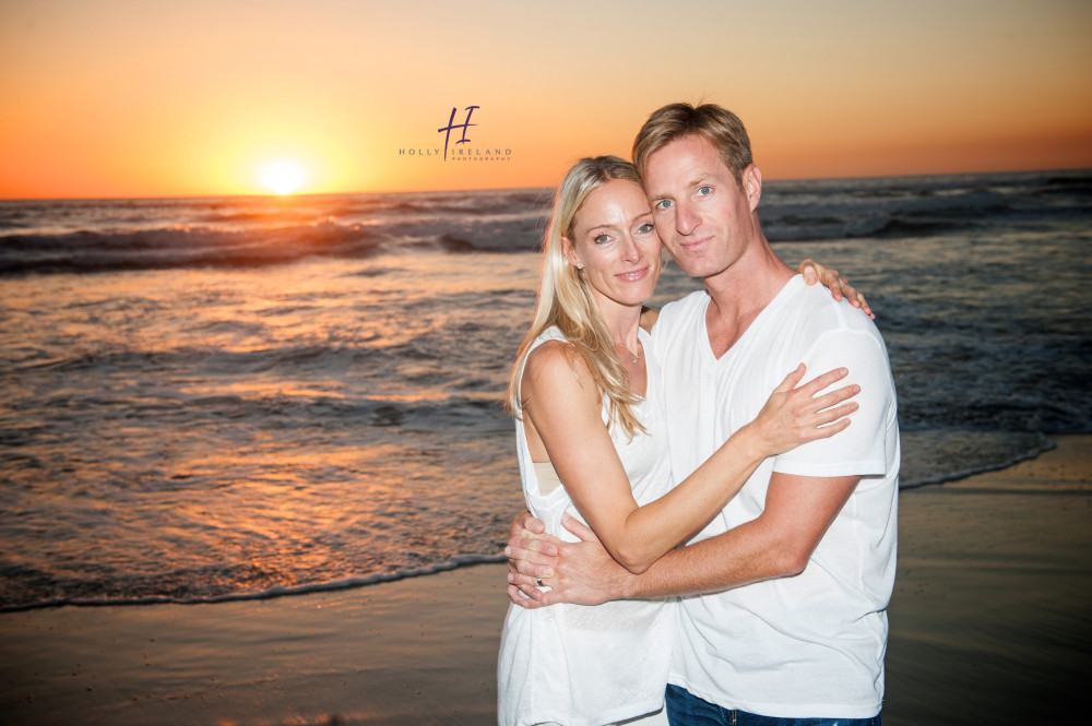 Stunning couple at sunset at the beach in San Diego www.hollyireland.com