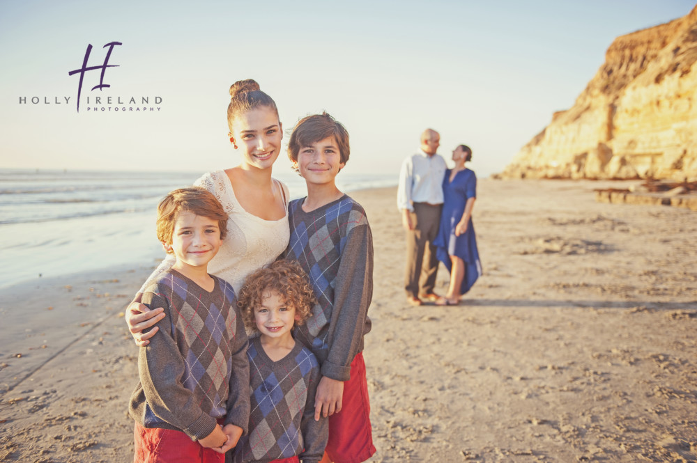 Creative beach family photos in Del Mar CA