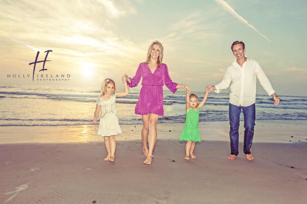 beautiful family beach sunset photos