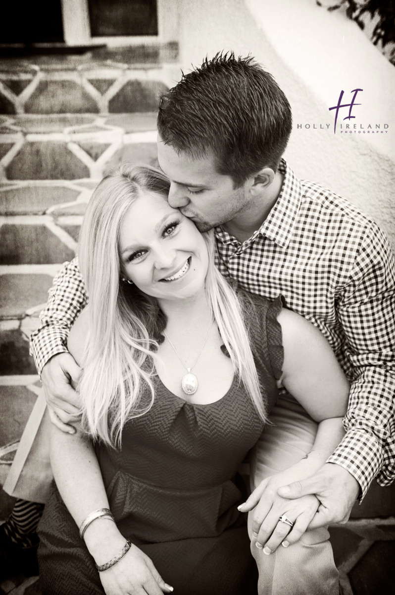 black and white engagement photography