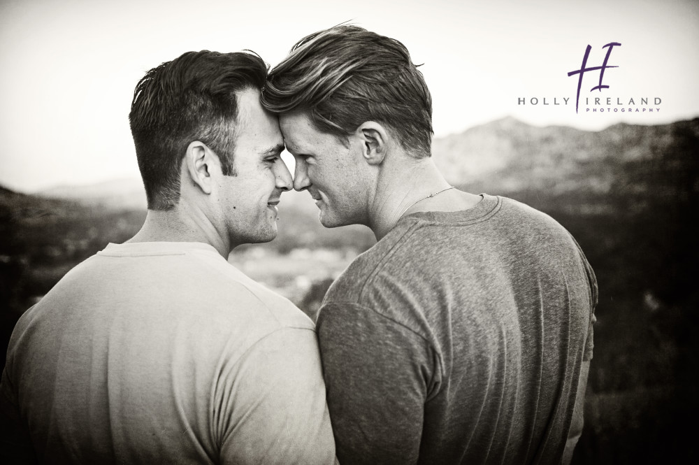 Romantic black and white Same Sex engagement Photos in San DIego