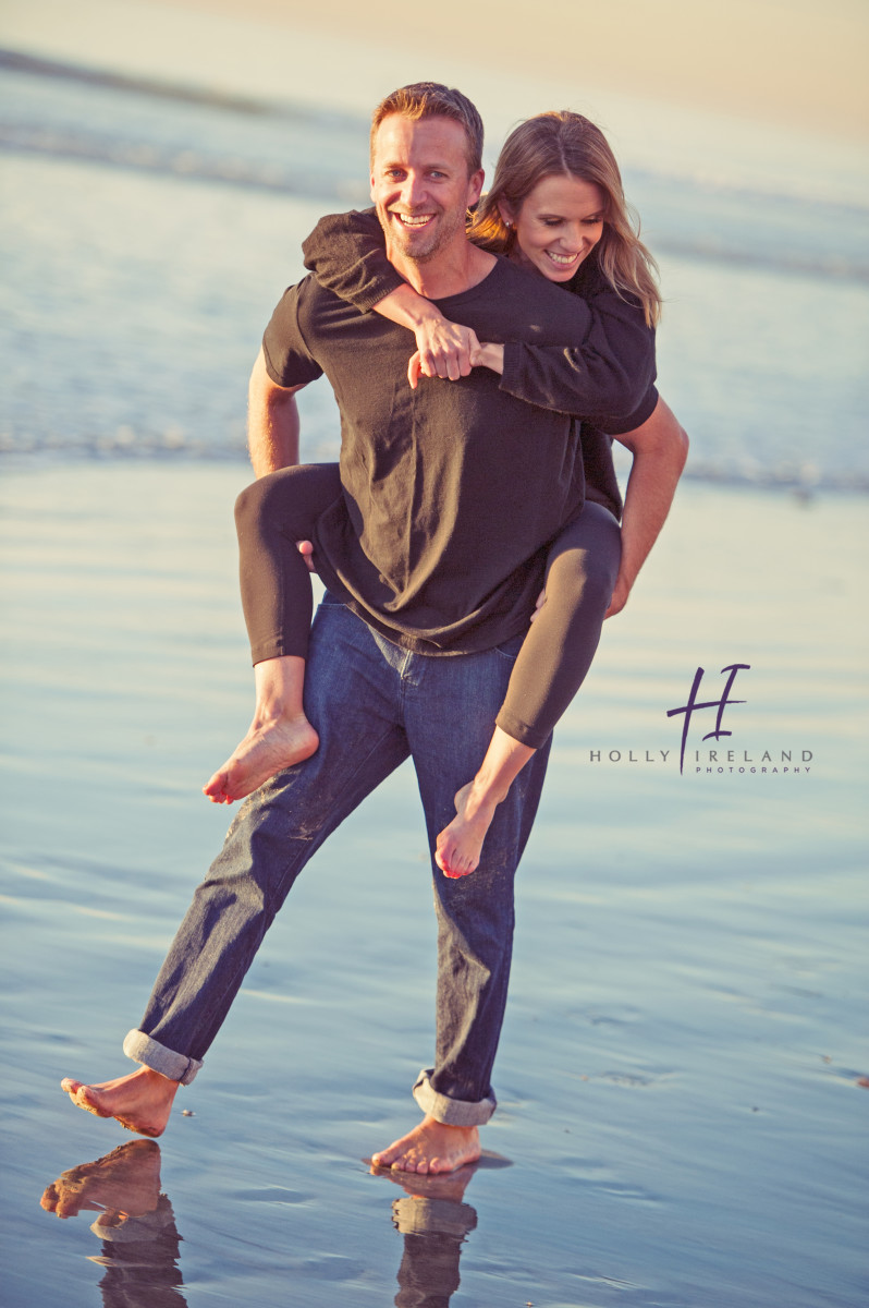 Cute beach engagement photos in San Diego