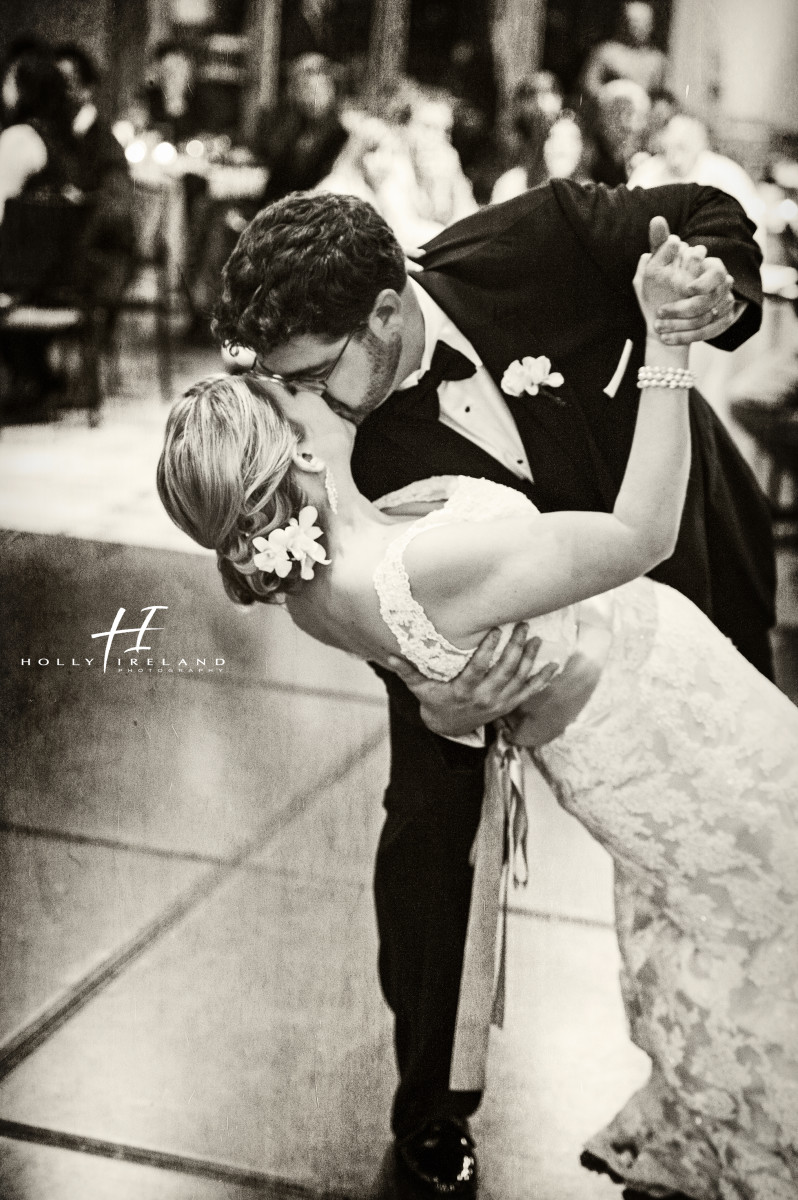 first dance black and white dip at a wedding