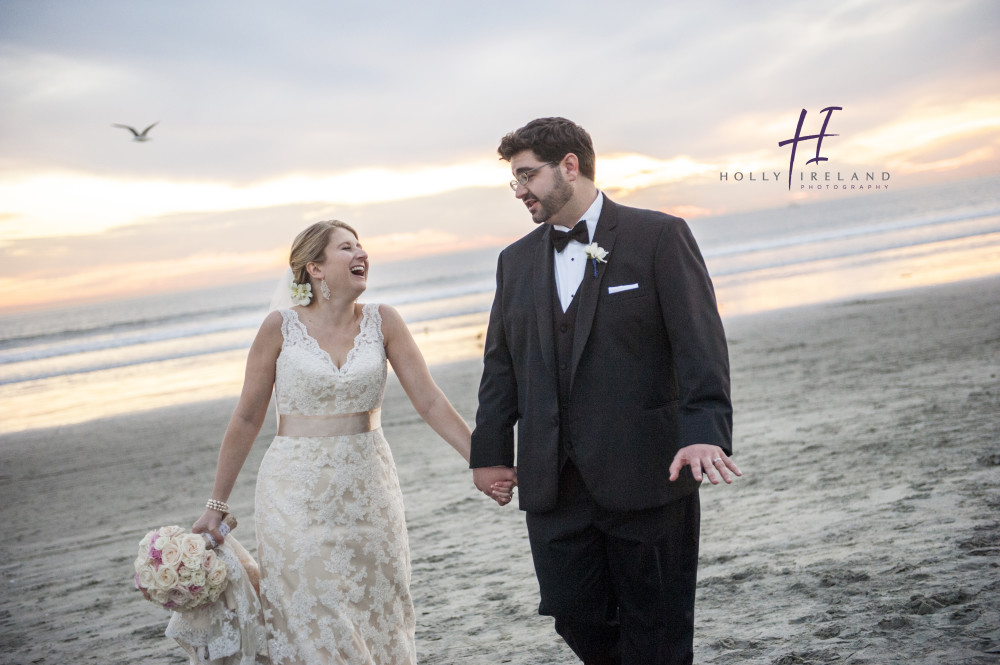 fun beach wedding photos in San Diego