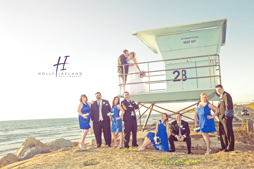 Bridal party beach photography in San Diego