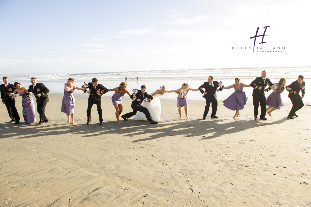 fun beach bridal party photos