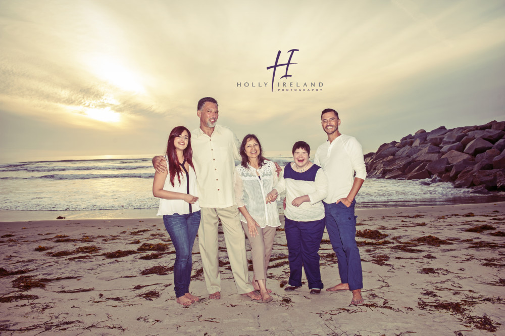 family sunset beach photography in San Diego