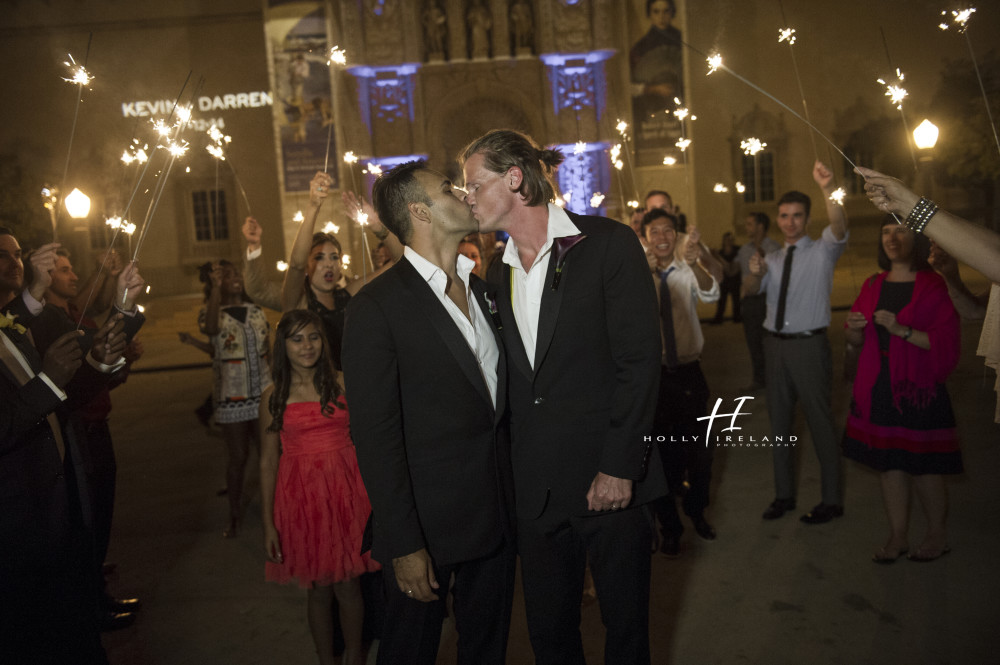 sparkler exit at a same sex wedding photos in San Diego