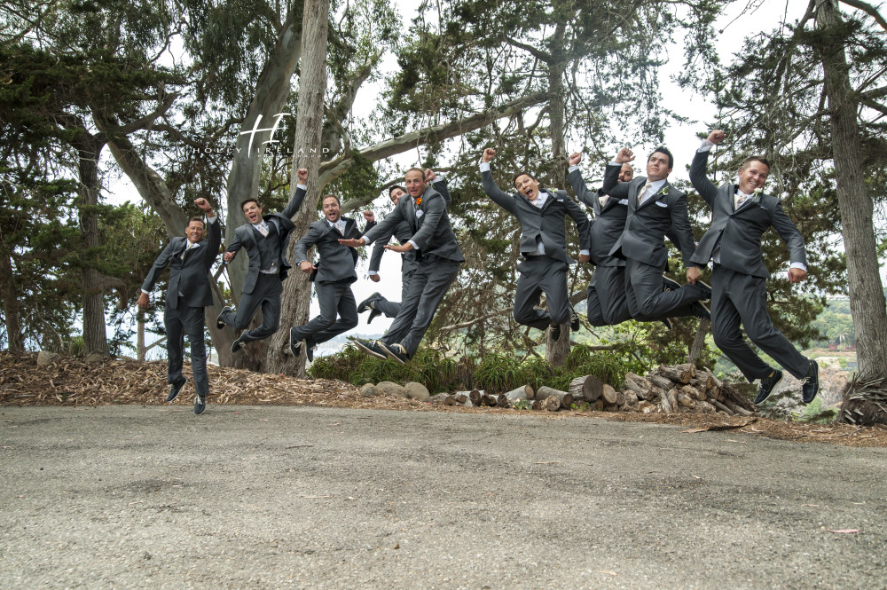 grooms jumping photo