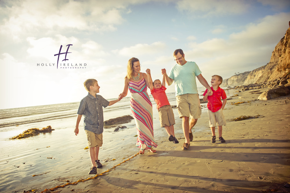 La Jolla Pier Family Photography at the beach at sunset