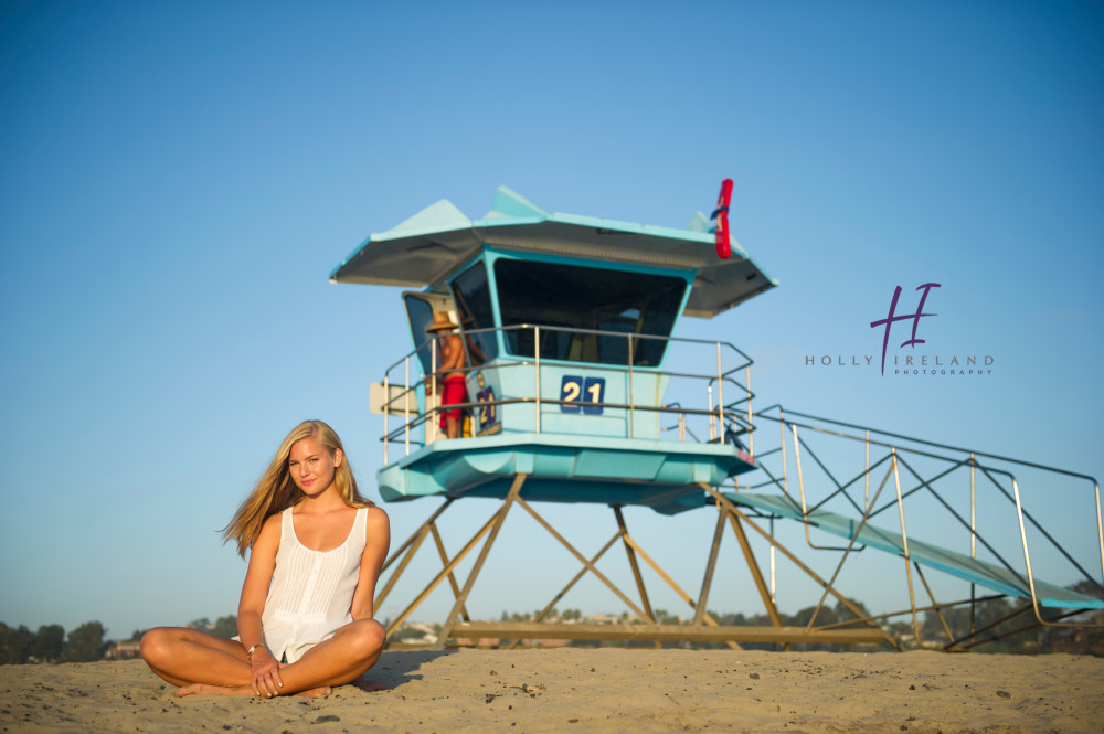 high school senior at the beach