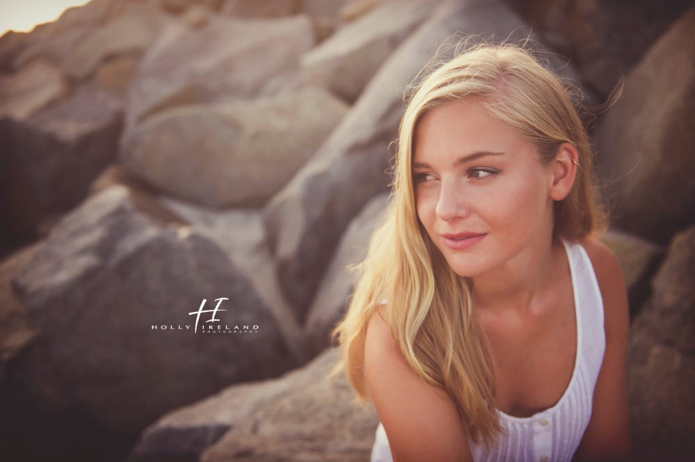 high school senior at the beach