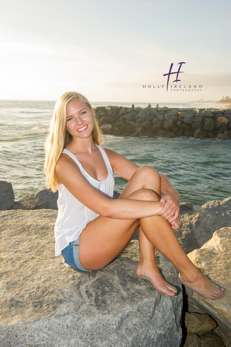 high school senior at the beach