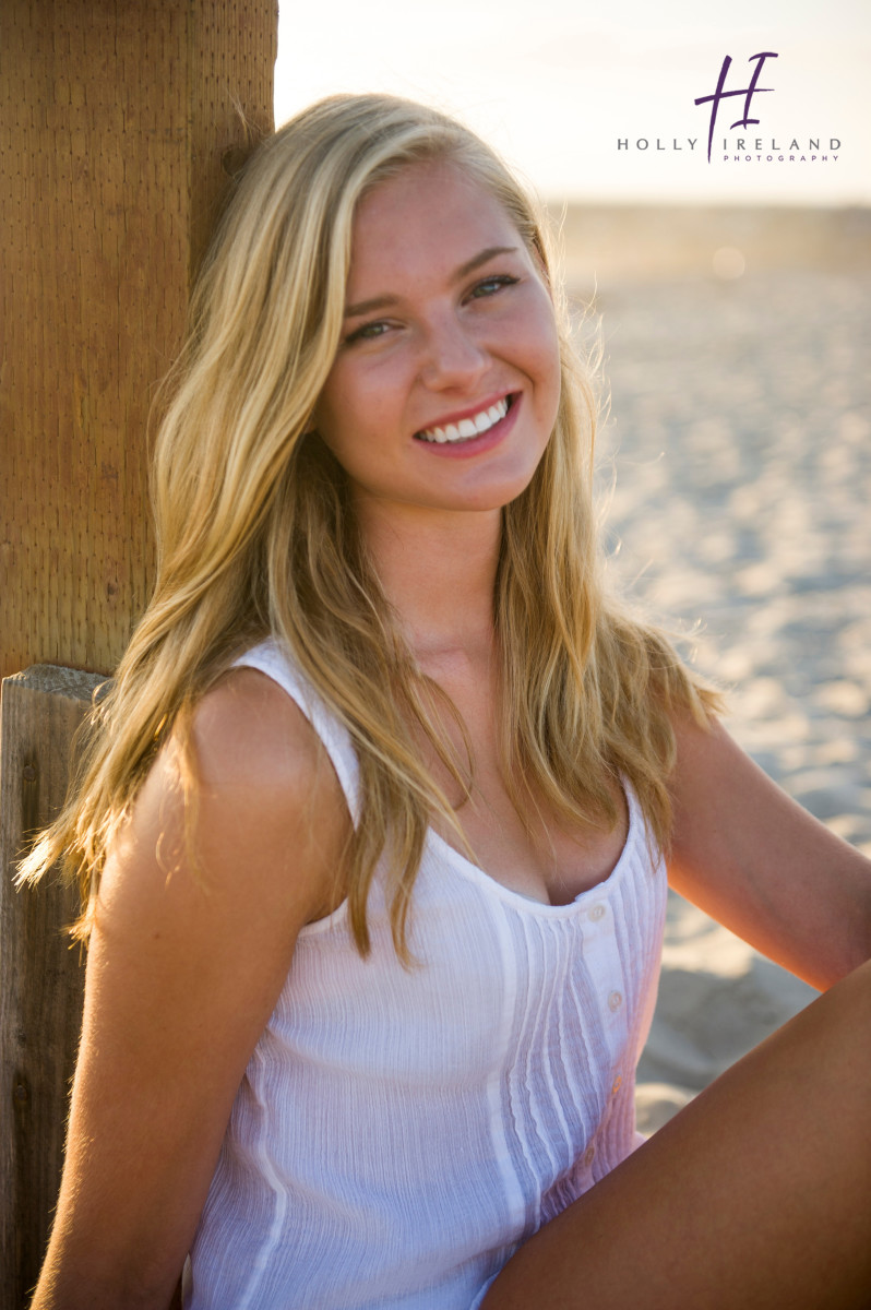 high school senior at the beach