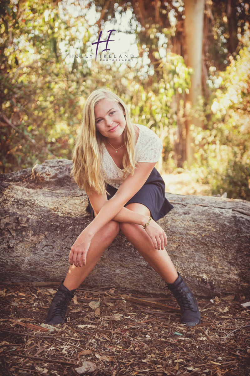 high school senior in a pretty location