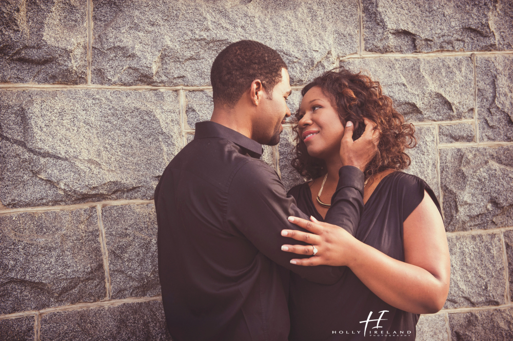 romantic Urban downtown engagement photography