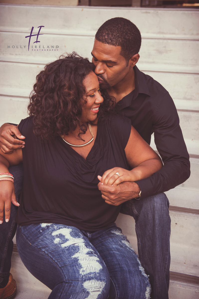 romantic Urban downtown engagement photography