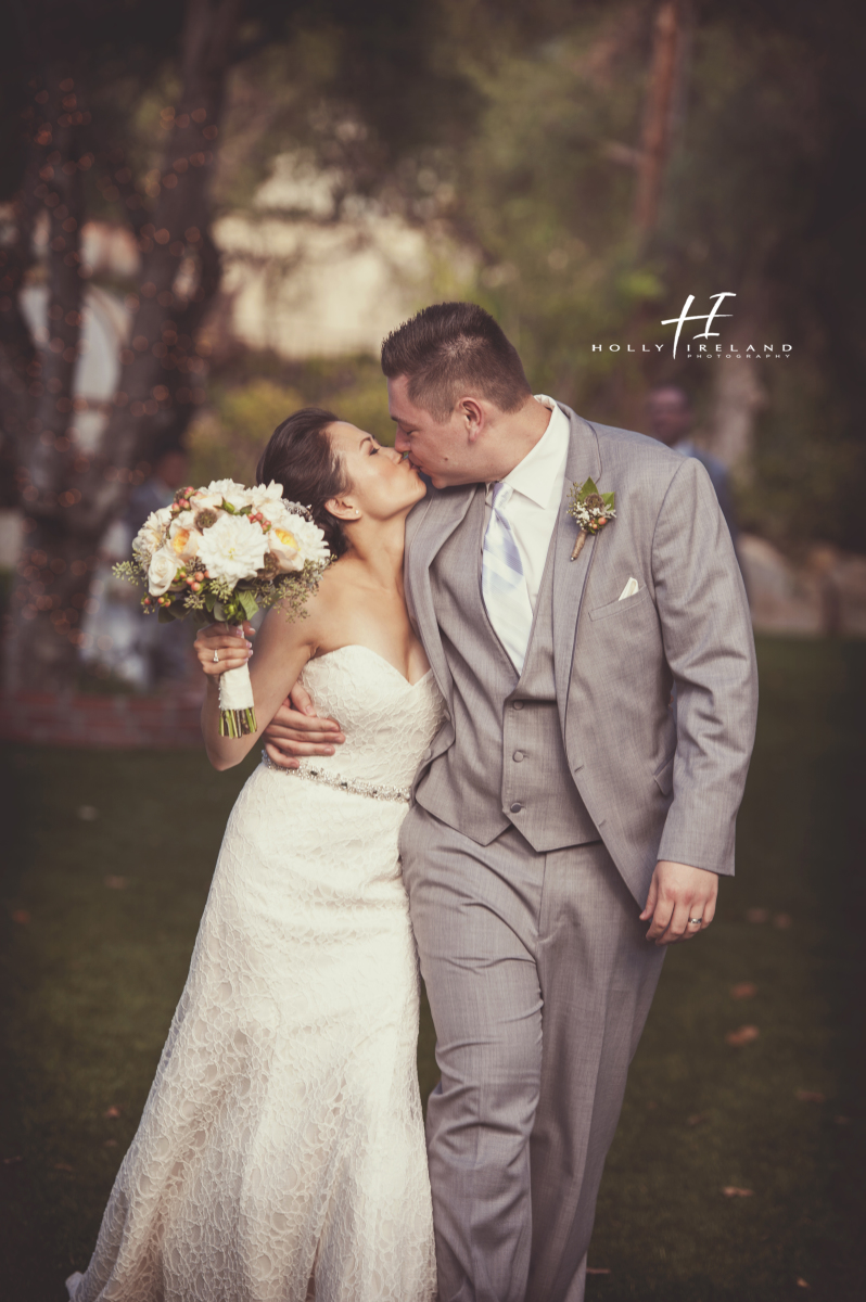 rural kiss bride and groom