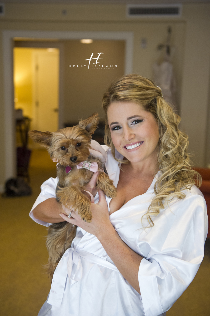 bride and her dog