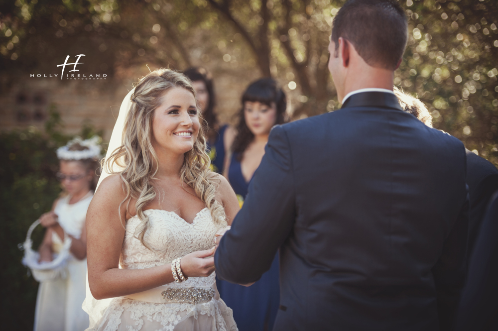 the ceremony smiling bride
