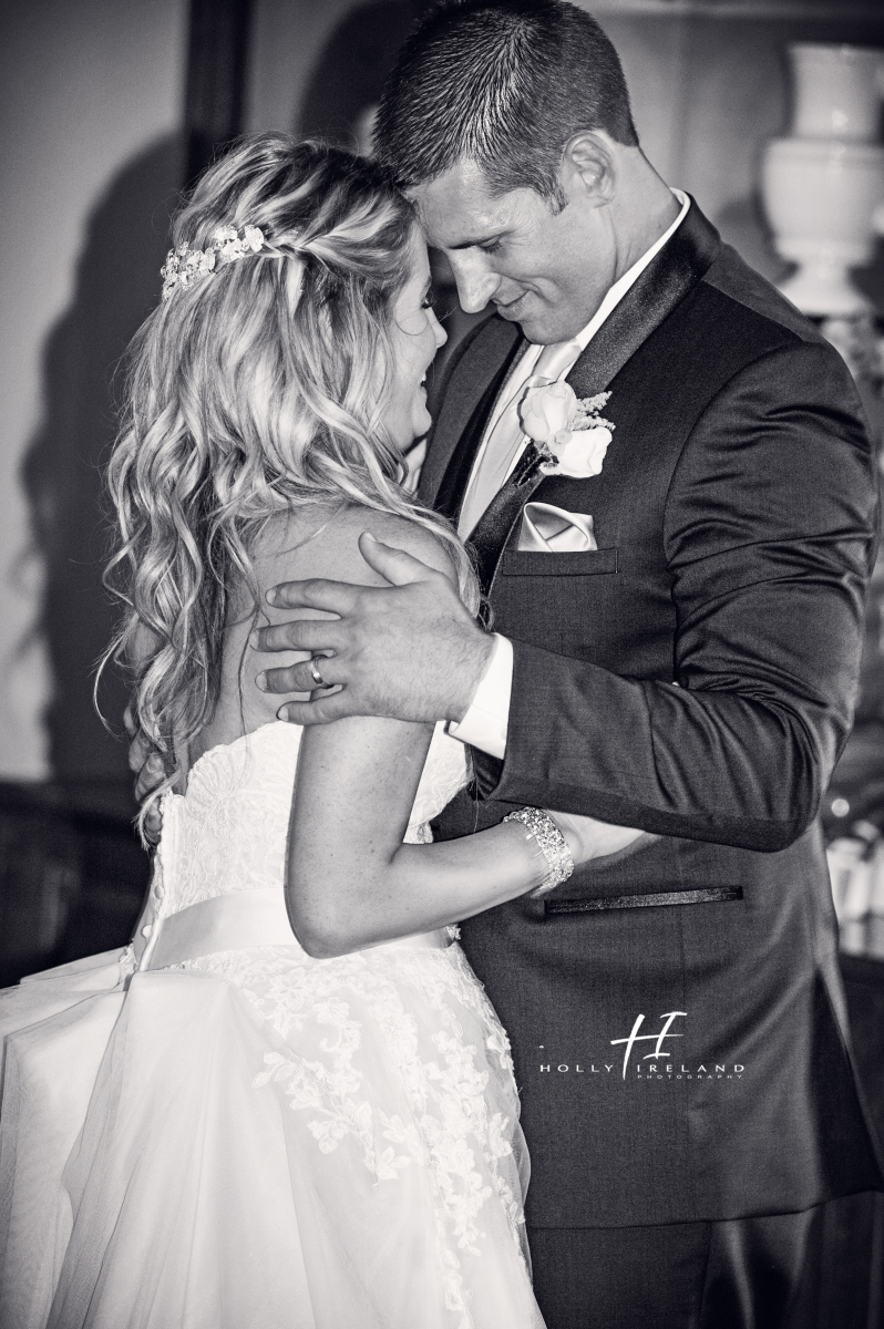 black and white photo married couple dancing