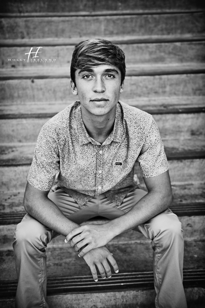 senior photo black and white