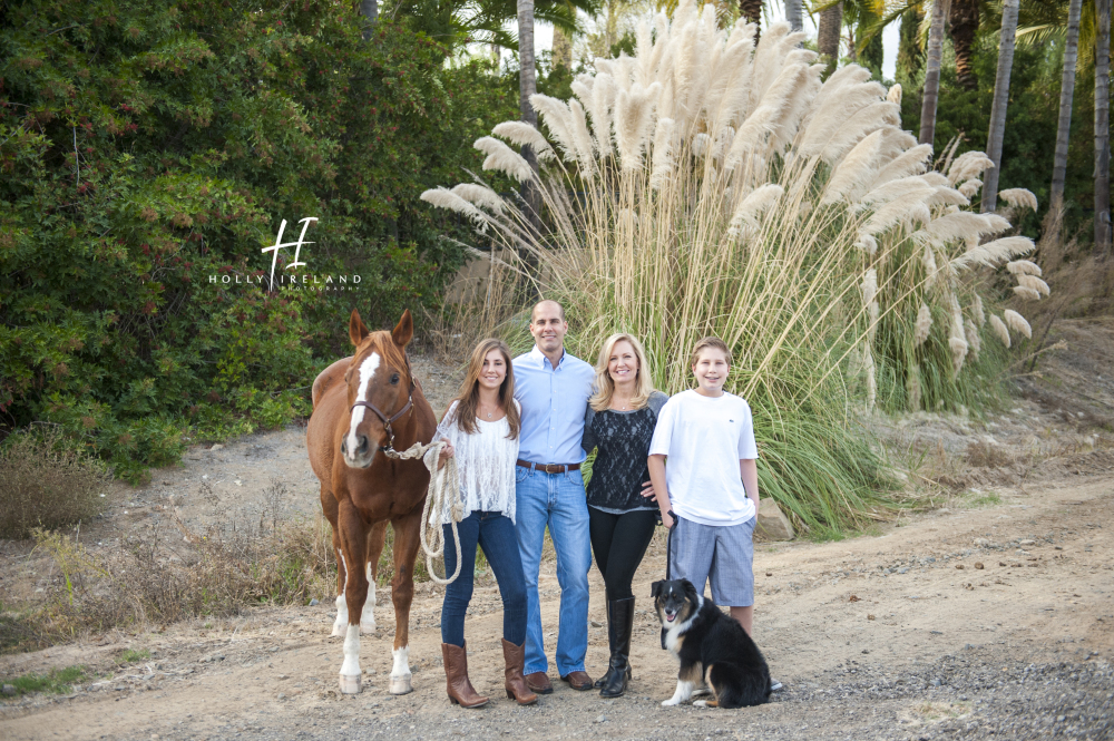 fun family photos at a ranch with a horse