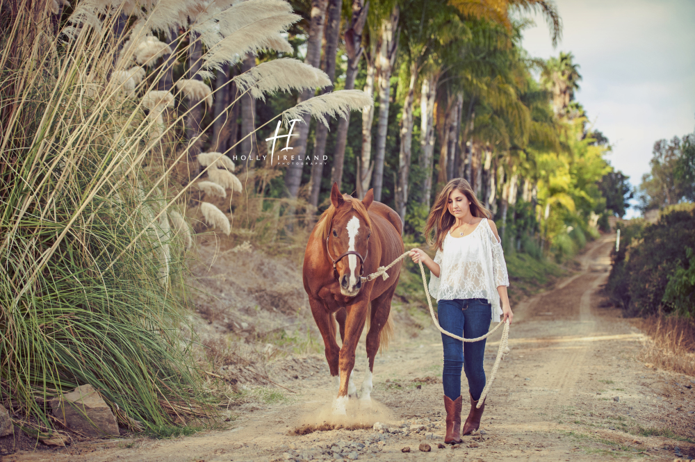 Fun high School photo shoot with Ally and her horse in San Diego Ca