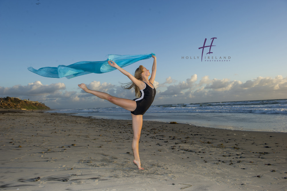 Dancer jumping at the beach photos in San Diego CA