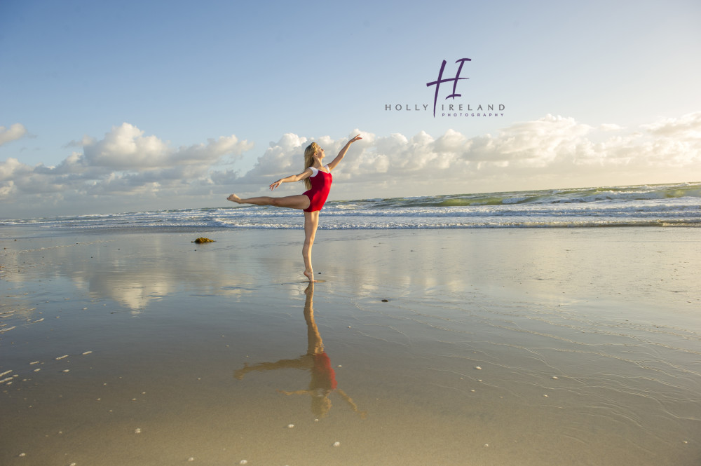 Dancer jumping at the beach photos in San Diego CA