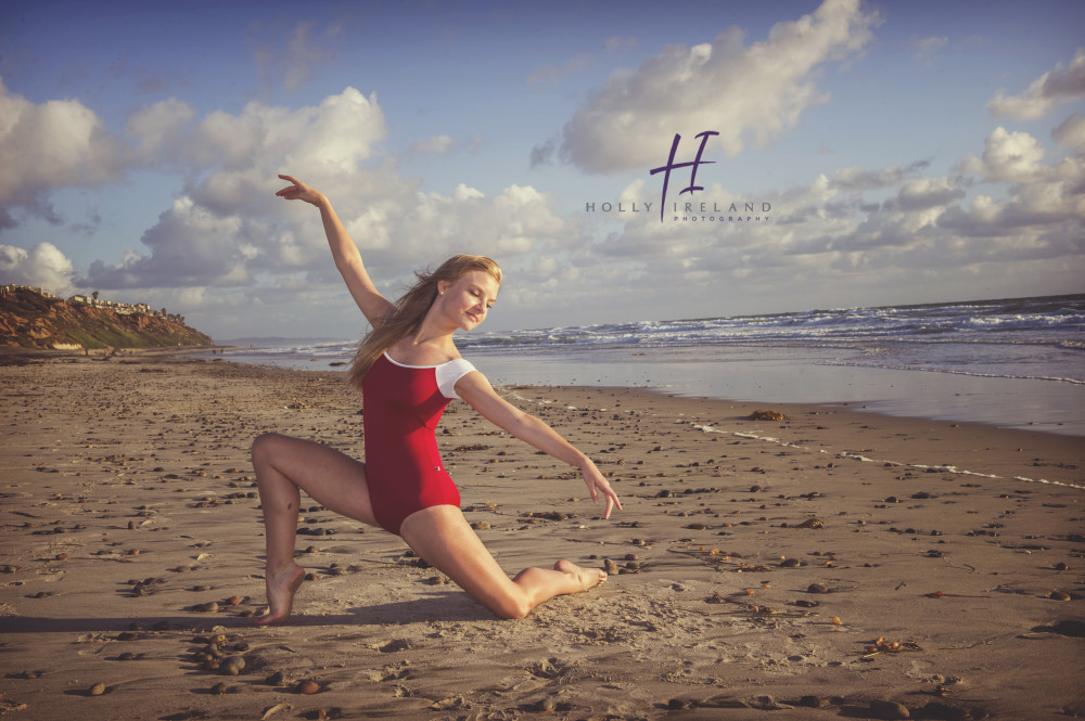 Dancer jumping at the beach photos in San Diego CA