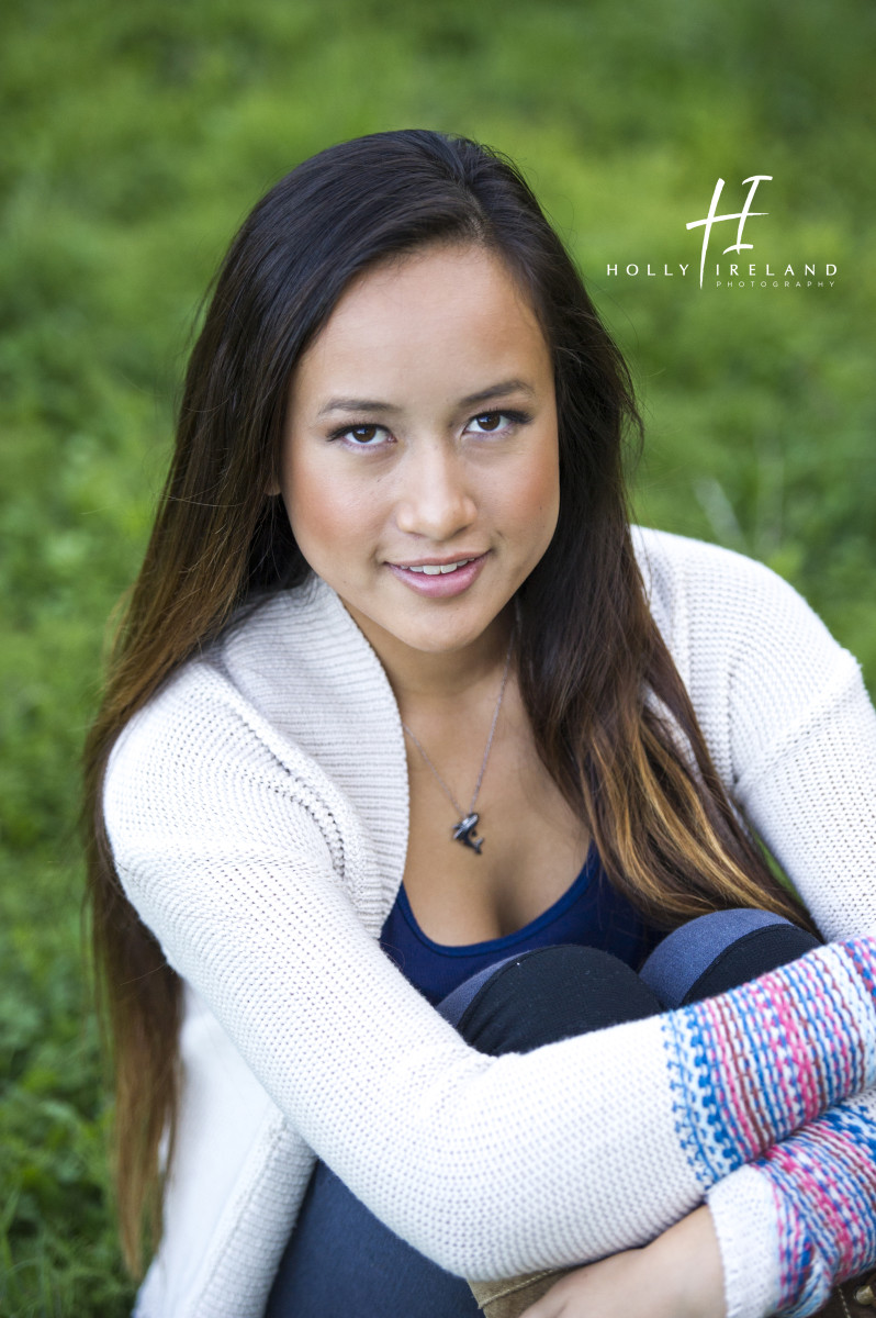 Beautiful california high school senior photos of a girl on a trial and at the beac