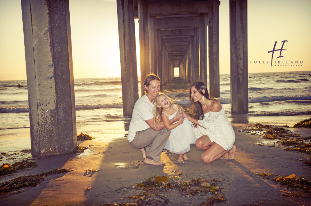 Sunset La Jolla Scripps Pier Family Photos by Holly Ireland Photography