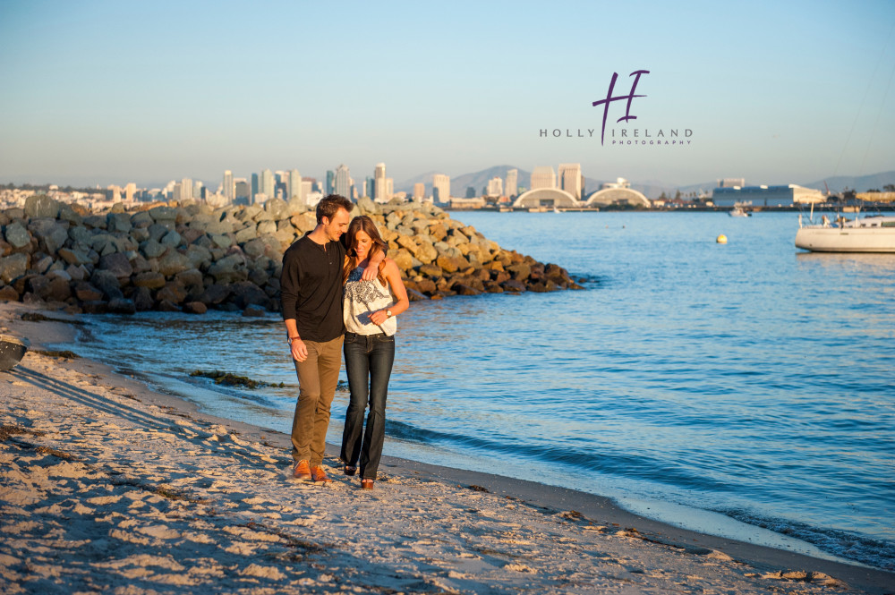 San Diego beach and marina engagement Photos