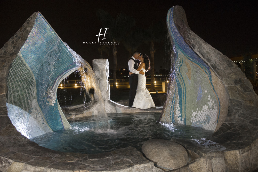 Elegant wedding photos at night in San Diego CA