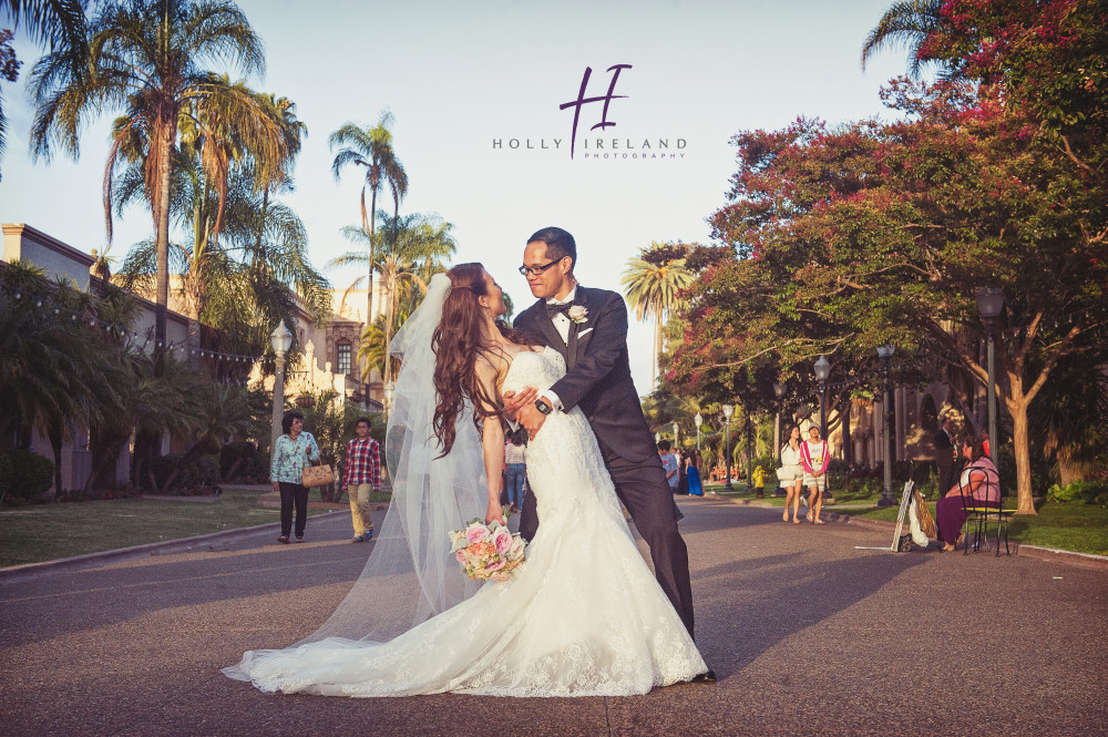 Elegant and Classic wedding photos in Balboa Park Prado San DIego CA
