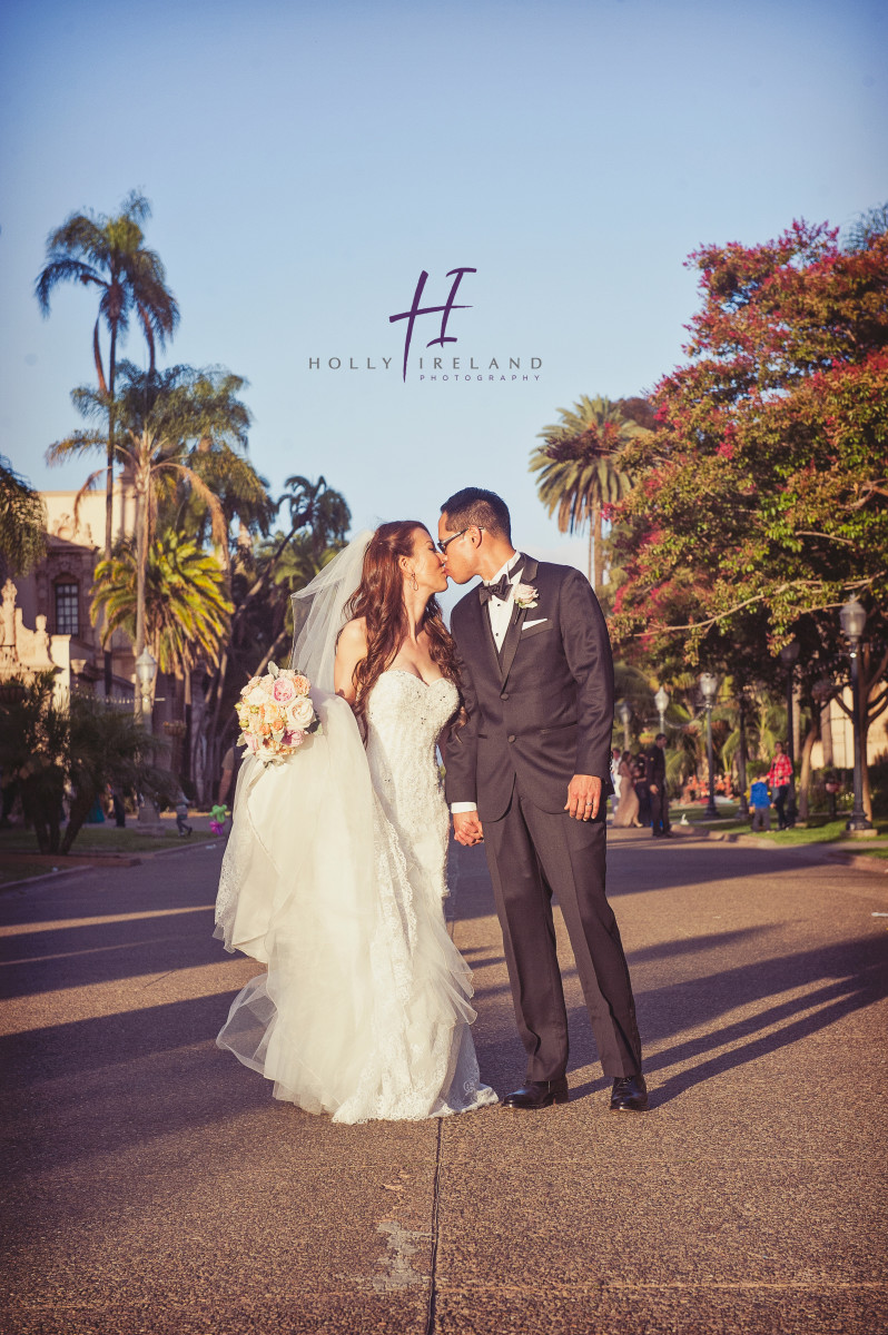 Elegant and Classic wedding photos in Balboa Park Prado San DIego CA